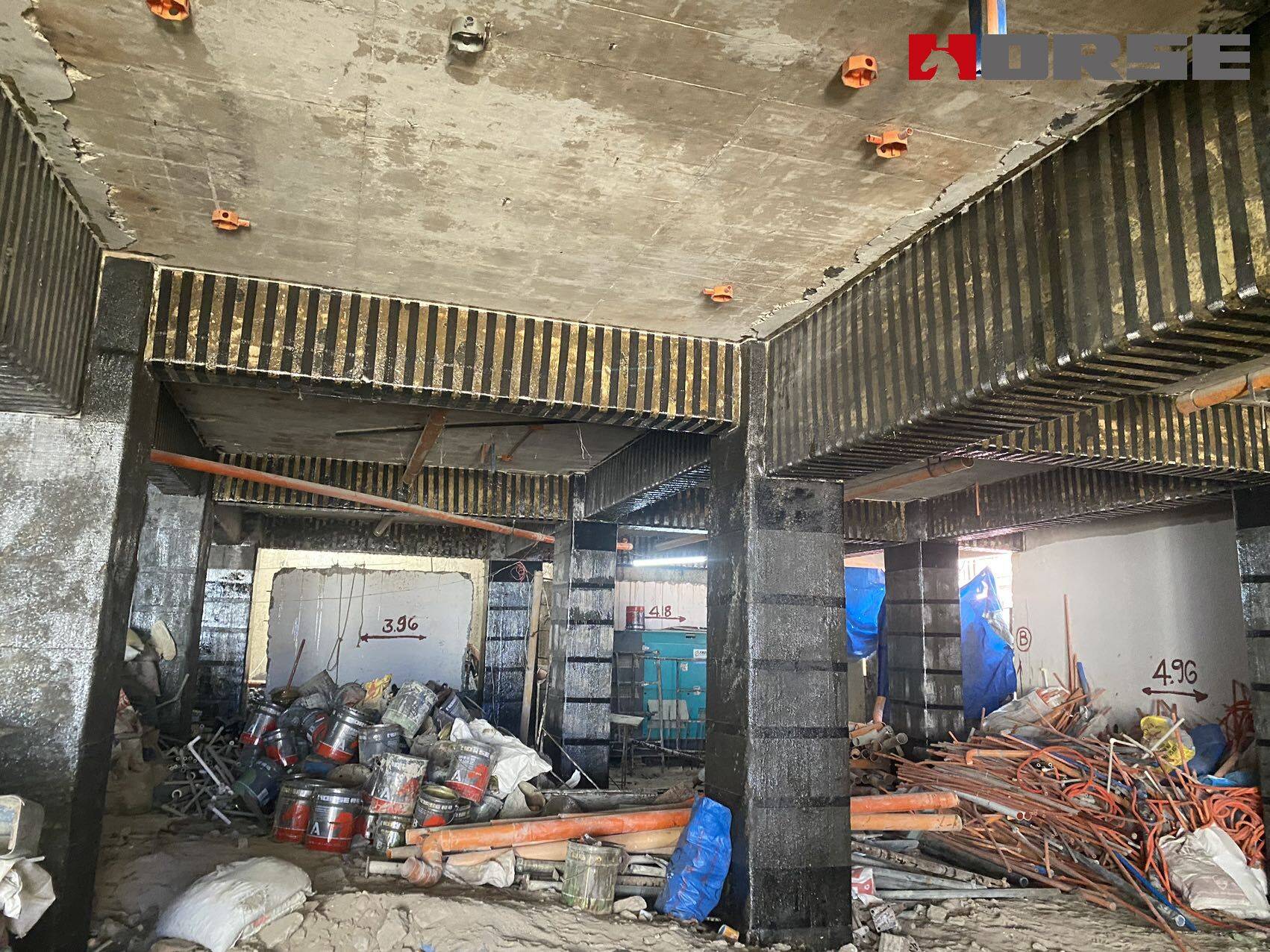 Carbon Fiber For Hotel Upgrading And Rehabilitation of Columns and Beams Carbon Fiber For Hotel Upgrading And Rehabilitation of Columns and Beams